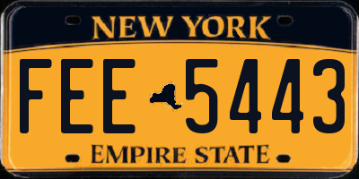 NY license plate FEE5443