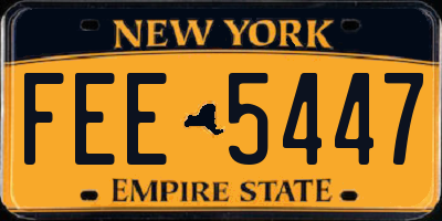 NY license plate FEE5447
