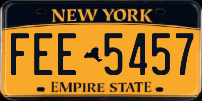 NY license plate FEE5457