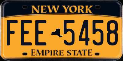 NY license plate FEE5458