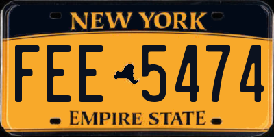 NY license plate FEE5474