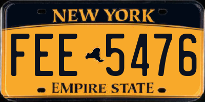 NY license plate FEE5476