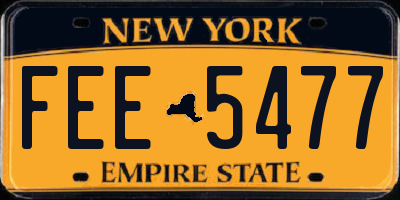 NY license plate FEE5477