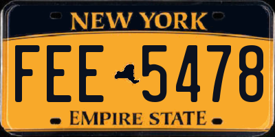 NY license plate FEE5478