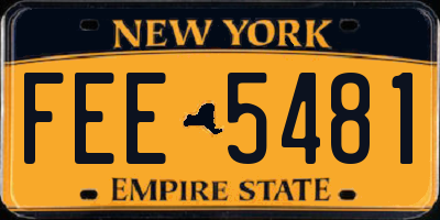 NY license plate FEE5481