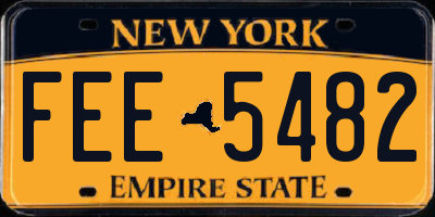 NY license plate FEE5482