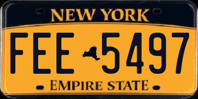 NY license plate FEE5497