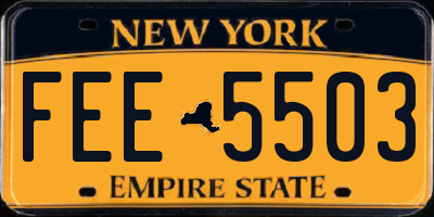 NY license plate FEE5503