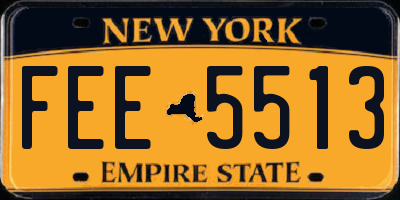 NY license plate FEE5513