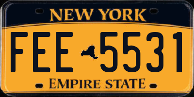 NY license plate FEE5531