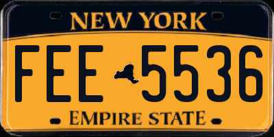 NY license plate FEE5536