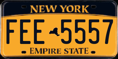 NY license plate FEE5557