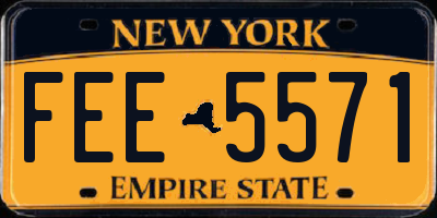 NY license plate FEE5571