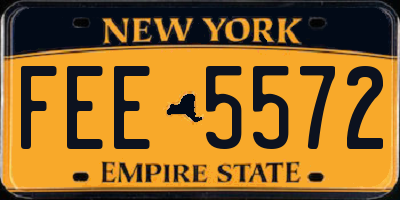 NY license plate FEE5572
