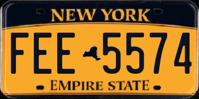 NY license plate FEE5574