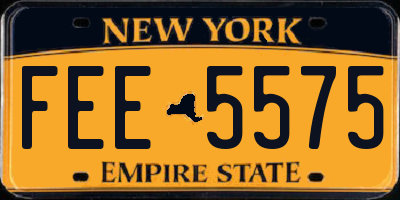 NY license plate FEE5575