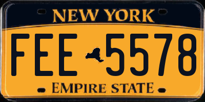 NY license plate FEE5578