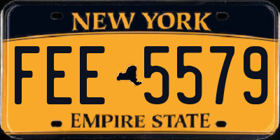 NY license plate FEE5579