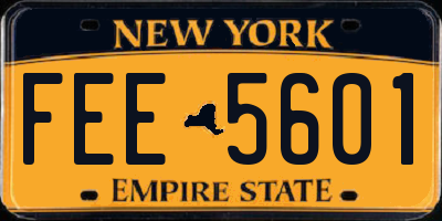 NY license plate FEE5601