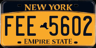 NY license plate FEE5602