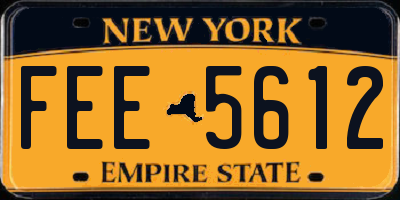 NY license plate FEE5612