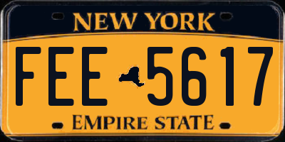 NY license plate FEE5617