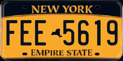 NY license plate FEE5619