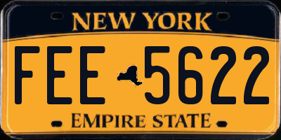 NY license plate FEE5622