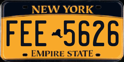 NY license plate FEE5626