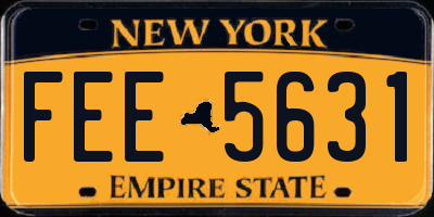 NY license plate FEE5631