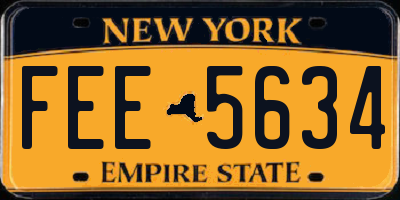 NY license plate FEE5634
