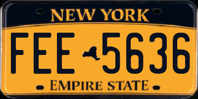 NY license plate FEE5636