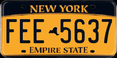 NY license plate FEE5637