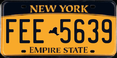 NY license plate FEE5639