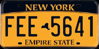 NY license plate FEE5641