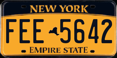 NY license plate FEE5642