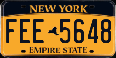 NY license plate FEE5648
