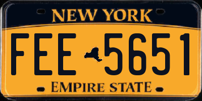 NY license plate FEE5651