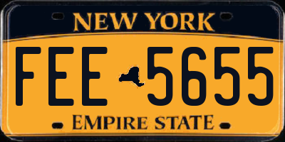 NY license plate FEE5655