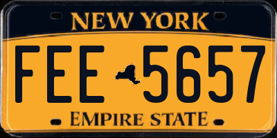 NY license plate FEE5657