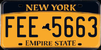 NY license plate FEE5663