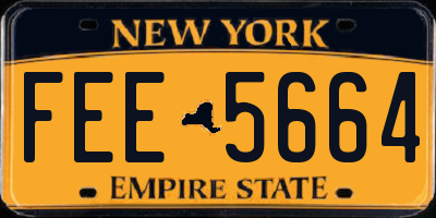NY license plate FEE5664