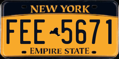 NY license plate FEE5671