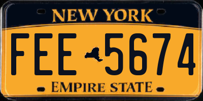 NY license plate FEE5674