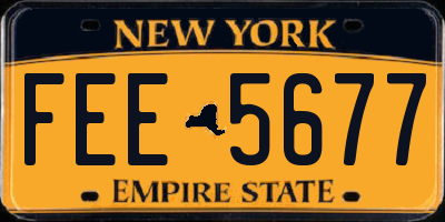 NY license plate FEE5677