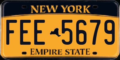NY license plate FEE5679