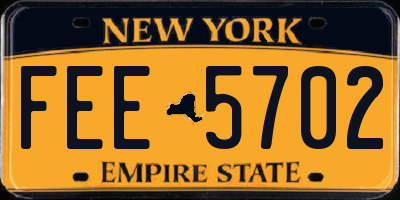 NY license plate FEE5702