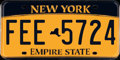 NY license plate FEE5724