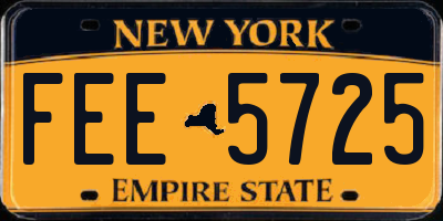 NY license plate FEE5725