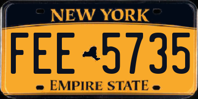 NY license plate FEE5735